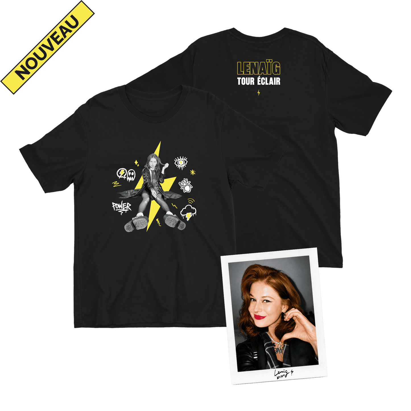 T-shirt « Tour Éclair » + polaroïd dédicacé