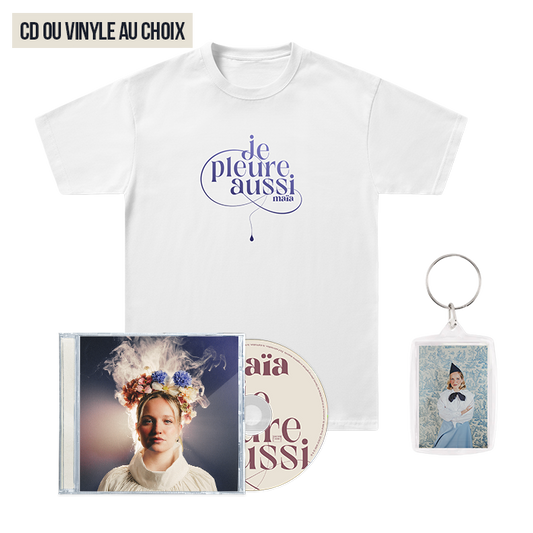 Pack T-shirt "Je pleure aussi" + Porte-clé + CD ou Vinyle