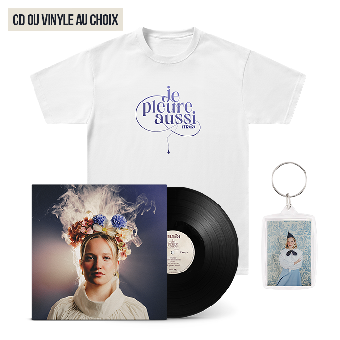 Pack T-shirt "Je pleure aussi" + Porte-clé + CD ou Vinyle