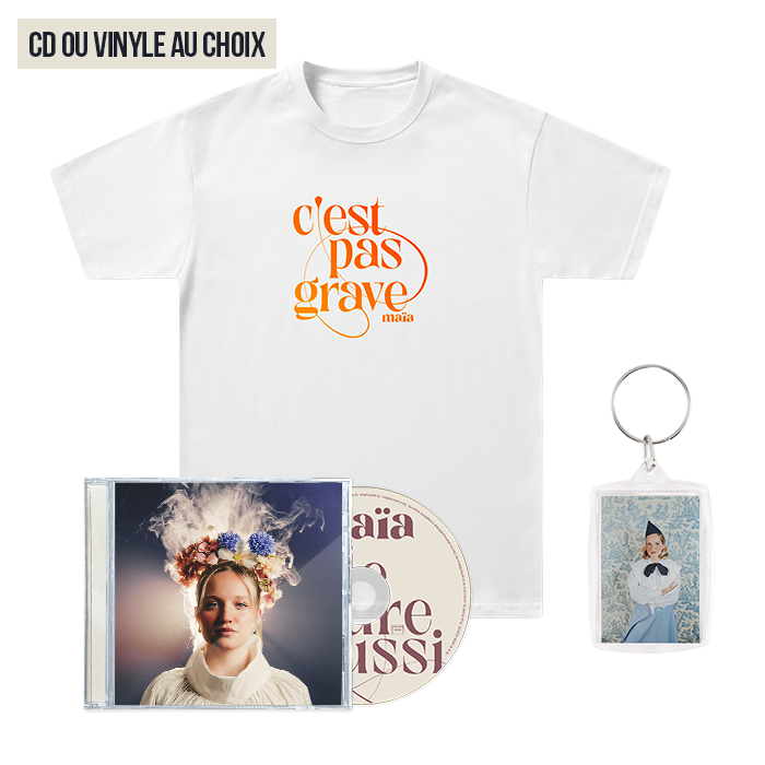 Pack T-shirt "C'est pas grave" + Porte-clé + CD ou Vinyle