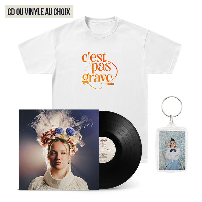 Pack T-shirt "C'est pas grave" + Porte-clé + CD ou Vinyle